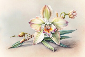 drawn illustration of a beautiful orchid