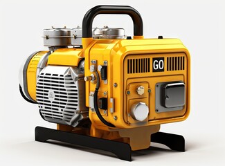 Fototapeta premium Portable electric AC generator, isolated on white. Diesel or petrol generator for home and industrial use. created with Generative AI technology.