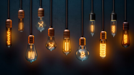 Hanging light bulbs creating a warm and cozy atmosphere