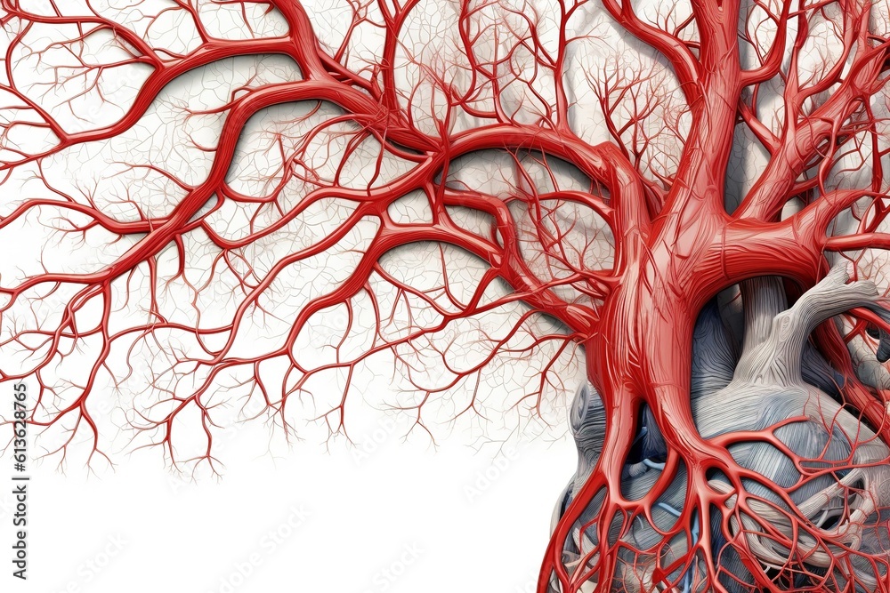 Canvas Prints vascular heart isolated on white background. generated by ai.