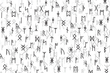 Illustration line of the Rune character pattern on white background.