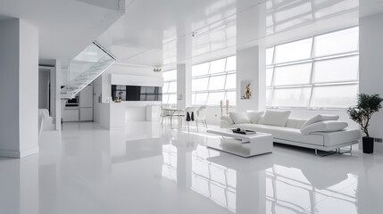 Fototapeta na wymiar 3d rendering loft luxury living room. Generative Ai