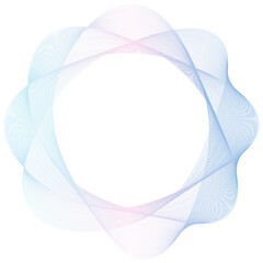 Abstract pink and blue circle wave frame background. Vector illustration.	