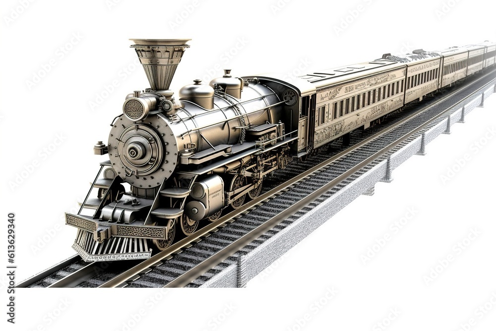 Poster train track isolated on white background. generated by ai.