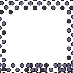 Purple and white circle dots frame. Vector illustration.	
