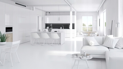3d render of luxury home interior, living room. Generative Ai