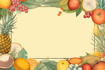 Fruit blank frame in vintage style