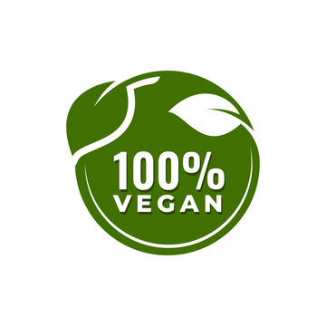 Vegan logo label vector design
