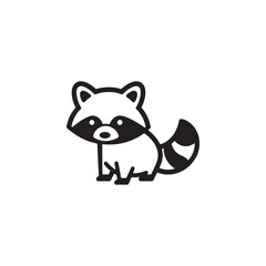 Raccoon vector icon - Wild animal sign - Forest animal vector logo