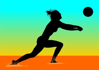 silueta voleibol