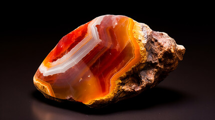 An uncut jasper crystal showcasing its natural rough. AI generated.