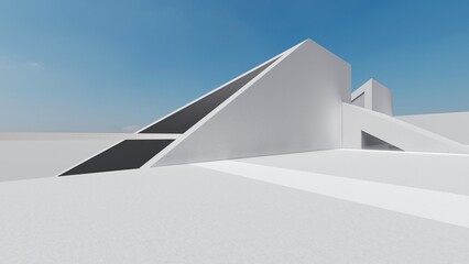 3d rendering architecture background building geometric shape
