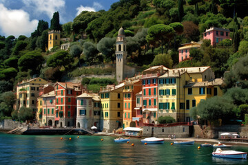 Obraz premium Town of Portofino in summer, Genoa, Italy.