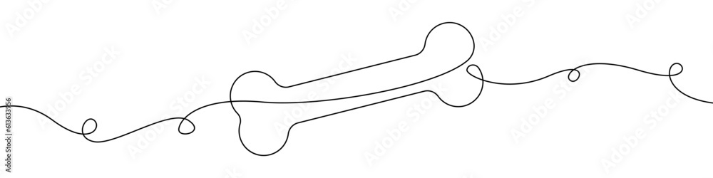 Poster bone icon line continuous drawing vector. one line bone icon vector background. bone icon. continuou