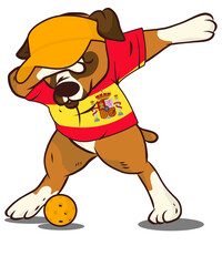 Spanish Sports Flag Dabbing Dog Athlete Pickleball