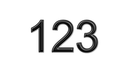 123 black lettering white background year number