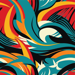 Obraz premium Seamless Colorful Hawaii Palms Pattern. Seamless pattern of Hawaii Palms in colorful style. Add color to your digital project with our pattern!