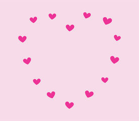 Fototapeta na wymiar Hearts, love, romance, pink. Cute, sweet. Icon. illustration vector, symbol