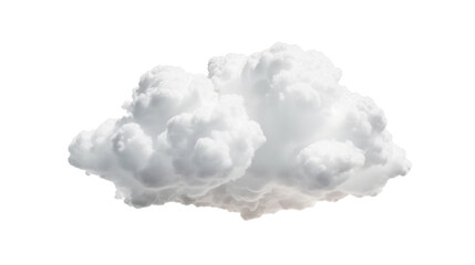 White clouds isolated on transparent background. Generative AI	
