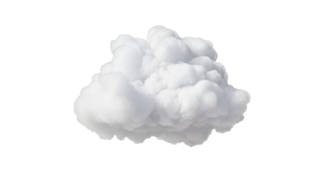 White clouds isolated on transparent background. Generative AI	
