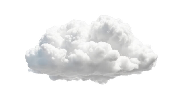 White clouds isolated on transparent background. Generative AI	
