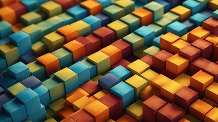 coolorfull isometric cubes seamless pattern Generative AI