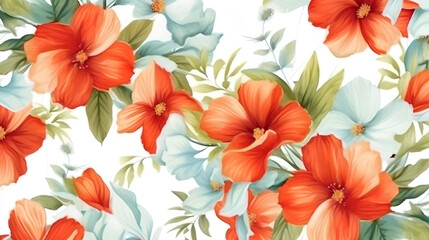 Obraz premium Vintage, retro texture with flowers Watercolor background
