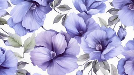 Vintage, retro texture with purple  flowers Watercolor background