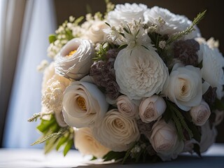 wedding photo of a flowers bouquet. ai generative