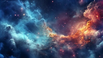 Fototapeta premium Colorful space galaxy cloud nebula. Stary night cosmos. Universe science astronomy. Supernova background wallpaper