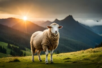 Obraz premium sheep in the mountains