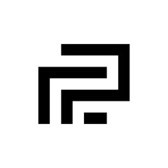 Letter PC or CP creative monogram logo