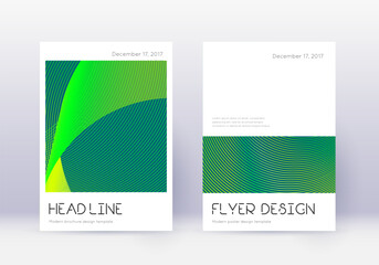 Minimal cover design template set. Green abstract