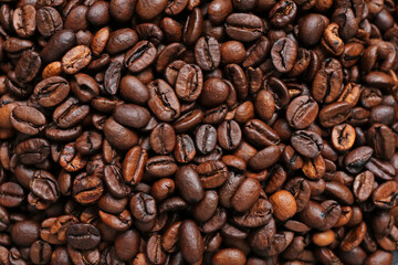 Natural coffee beans as background