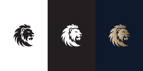 Lion logo. Black, white, color formats.