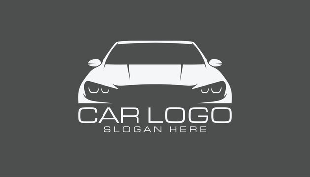 car logo isolated vector on dark background with sports car outline