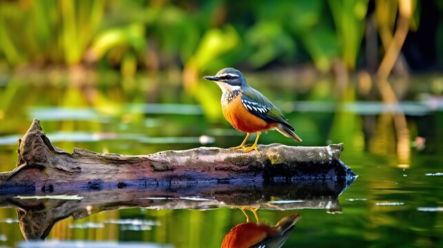 bird on river get fish A professional photography should use a high - quality Generative AI