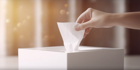 hand drops ballot into ballot box on election day. the will of the voters. free elections. Generative AI