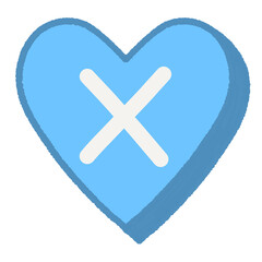 Fototapeta premium X Blue Heart Alphabet