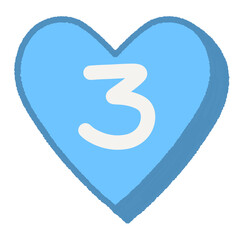 3 Blue Heart Alphabet