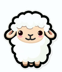 cute cartoon smiling sheep