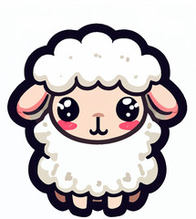 cute cartoon smiling sheep