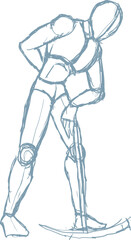 Body man sketch draw