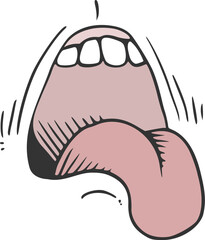 Open mouth with tongue out