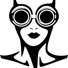 Cyber futuristic woman draw