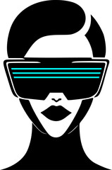 Cyber futuristic woman draw