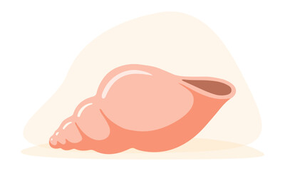 Clip art of hand drawn sea shell on isolated background. Design for summertime celebration, scrapbooking, wedding invitation, textile, home decor, nursery decoration, paper craft.  