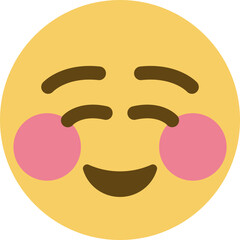 Cute smiling emoji. Happy face with flushed cheeks. Yellow face emoji.