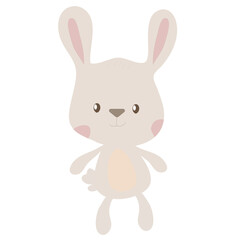 Fototapeta na wymiar Bunny rabbit adorable cute watercolour isolated pink rabbit. Easter bunny no background.