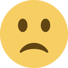 Top quality emoticon. Confused emoji. Nonplussed emoticon with frowned lips